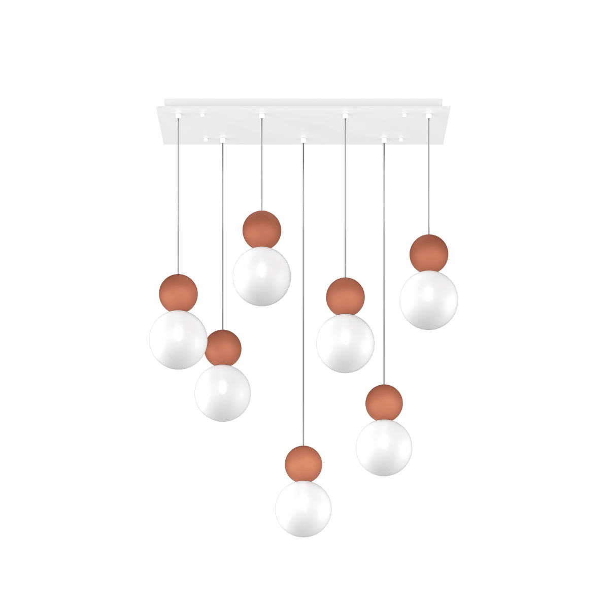 1228/S7 R-RT COTTAGE SOSPENSIONE RETTANGOLARE 7 LUCI TERRA ROSSA