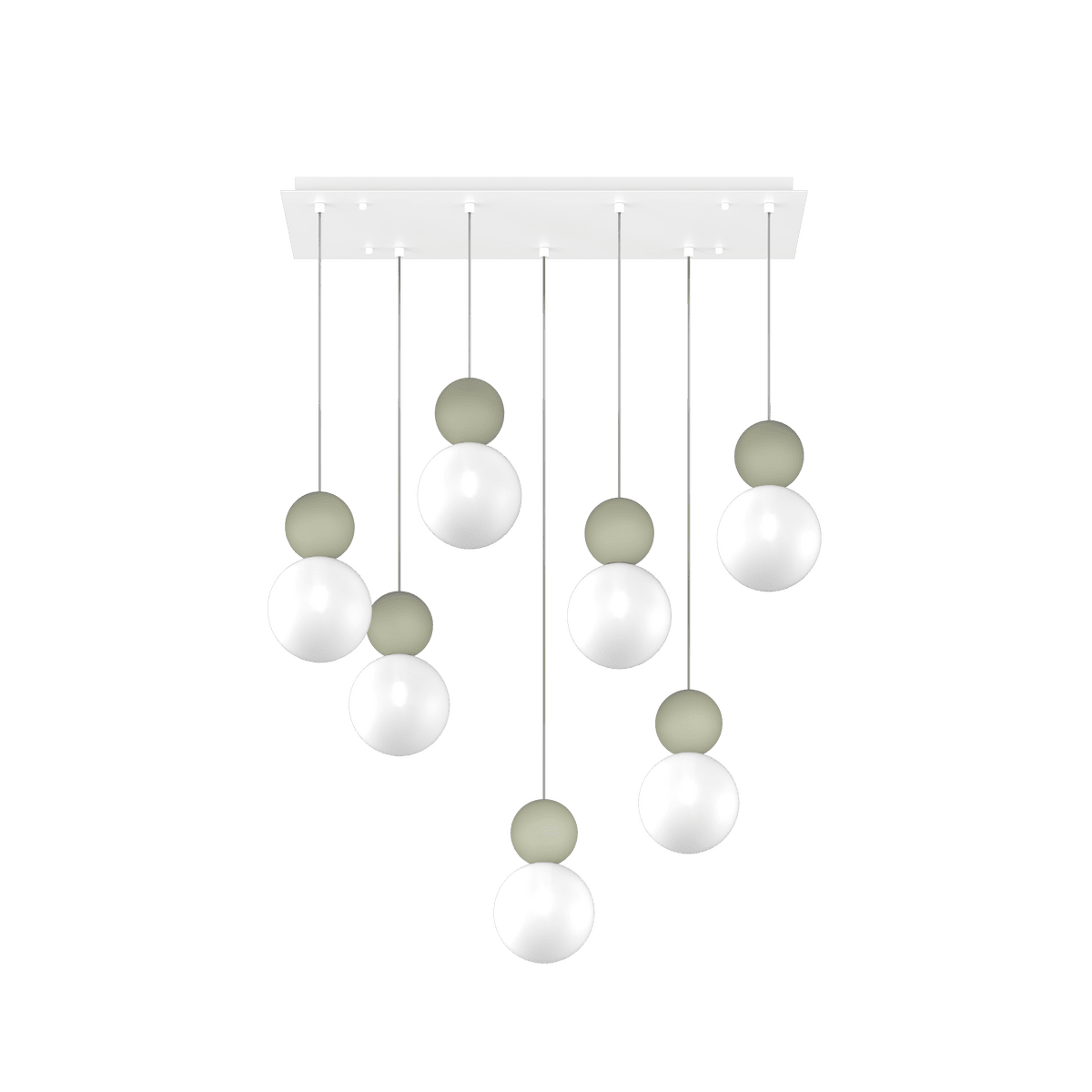 1228/S7 R-VE COTTAGE SOSPENSIONE RETTANGOLARE 7 LUCI VERDE