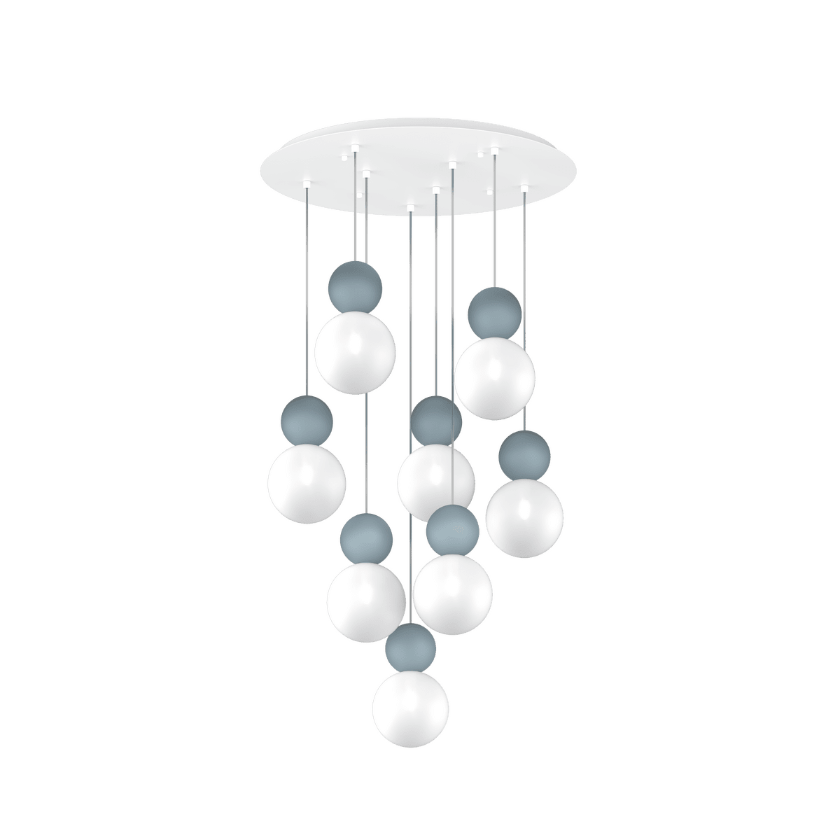 1228/S8 T-BL COTTAGE SOSPENSIONE TONDA 8 LUCI BLU