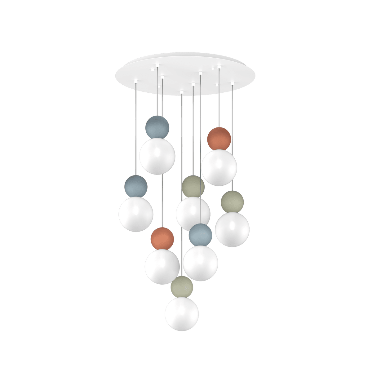 1228/S8 T-MC COTTAGE SOSPENSIONE TONDA 8 LUCI MULTICOLOR (3XBL+3XVE+2XRT)