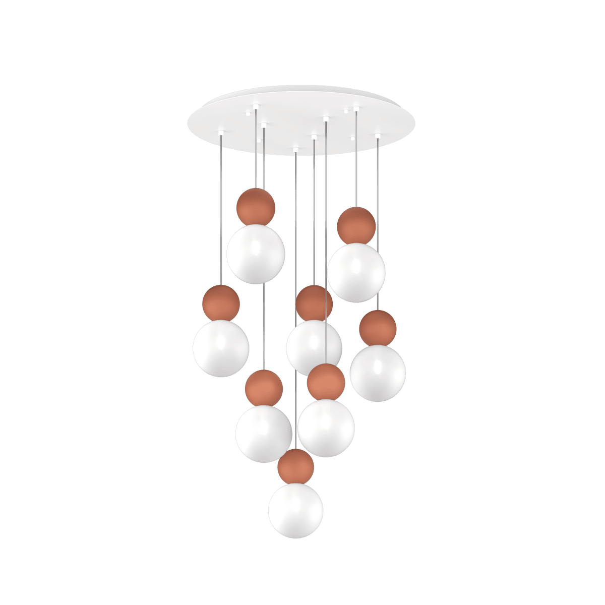 1228/S8 T-RT COTTAGE SOSPENSIONE TONDA 8 LUCI TERRA ROSSA