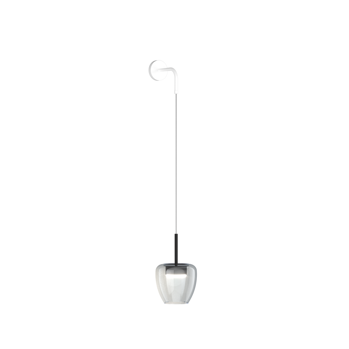 1236BI/A-BL APPLIQUE BIANCO 1 LUCE VETRO PICCOLO BLU