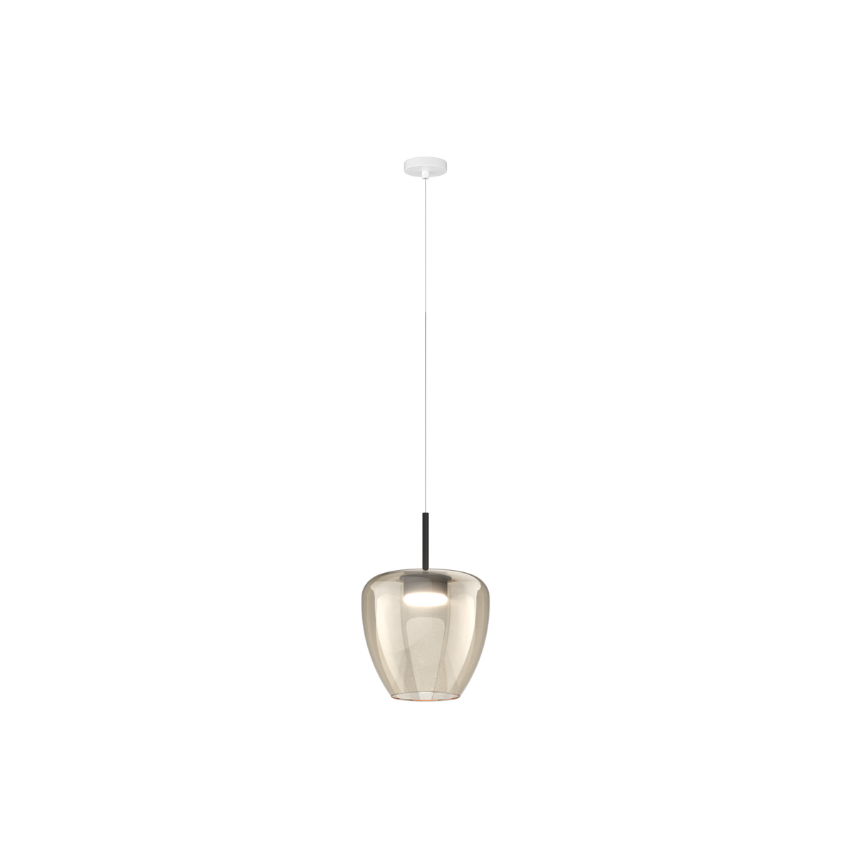 1236BI/SG-AM SOSP. BIANCO 1 LUCE VETRO GRANDE AMBRA