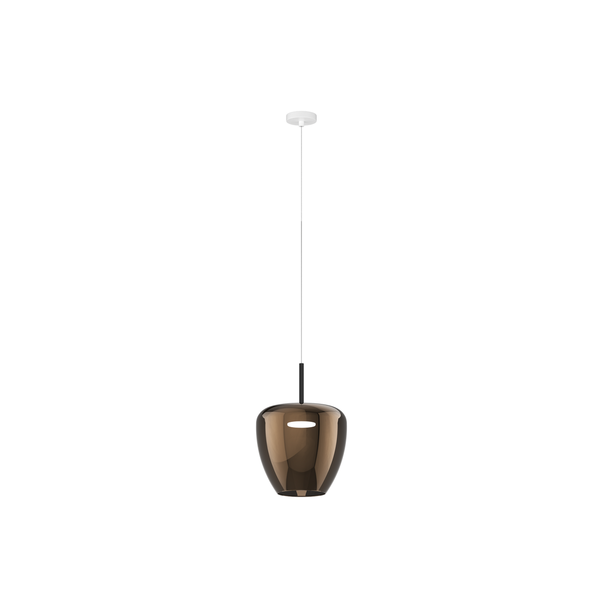 1236BI/SG-BR SOSP. BIANCO 1 LUCE VETRO GRANDE BRONZO