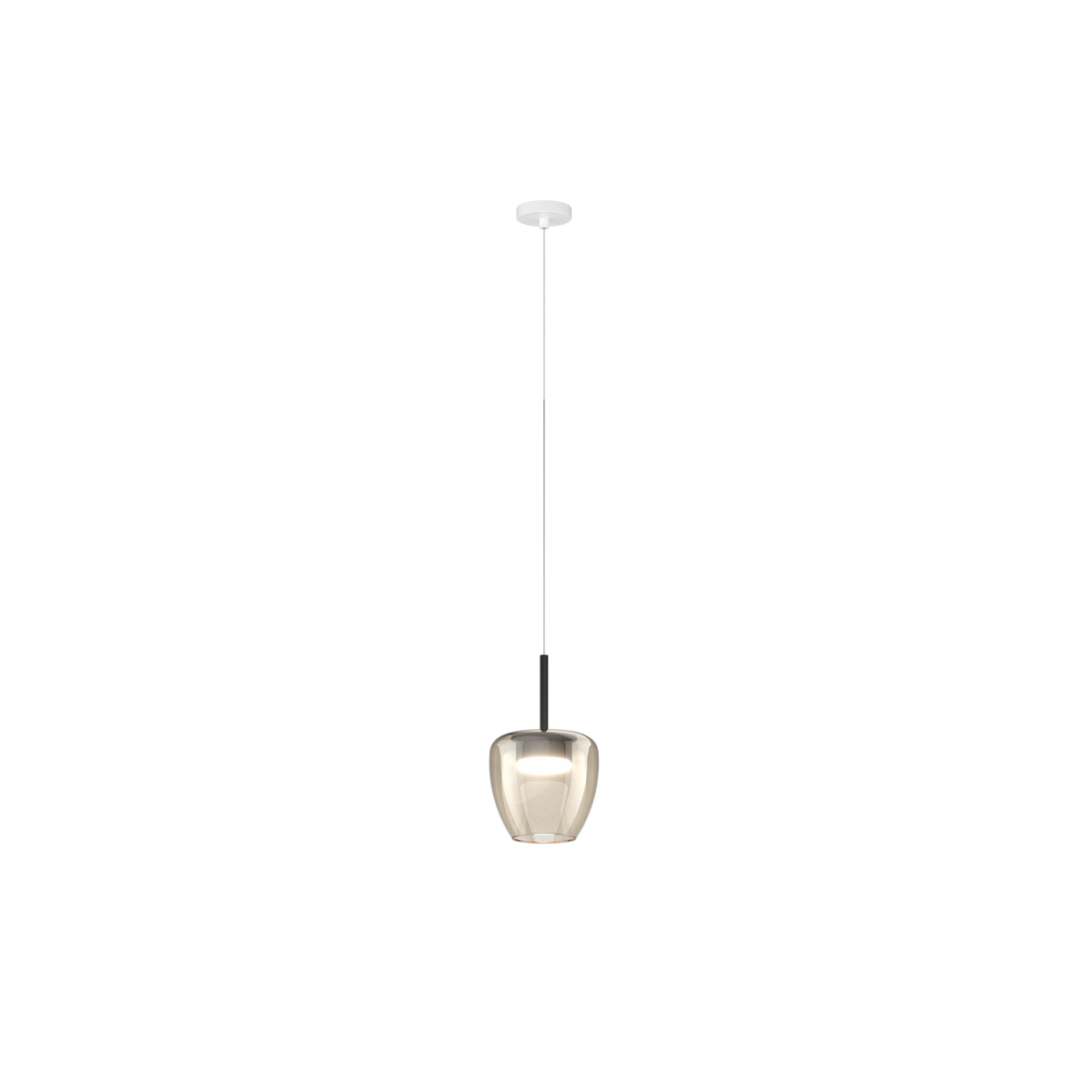 1236BI/SP-AM SOSP. BIANCO 1 LUCE VETRO PICCOLO AMBRA
