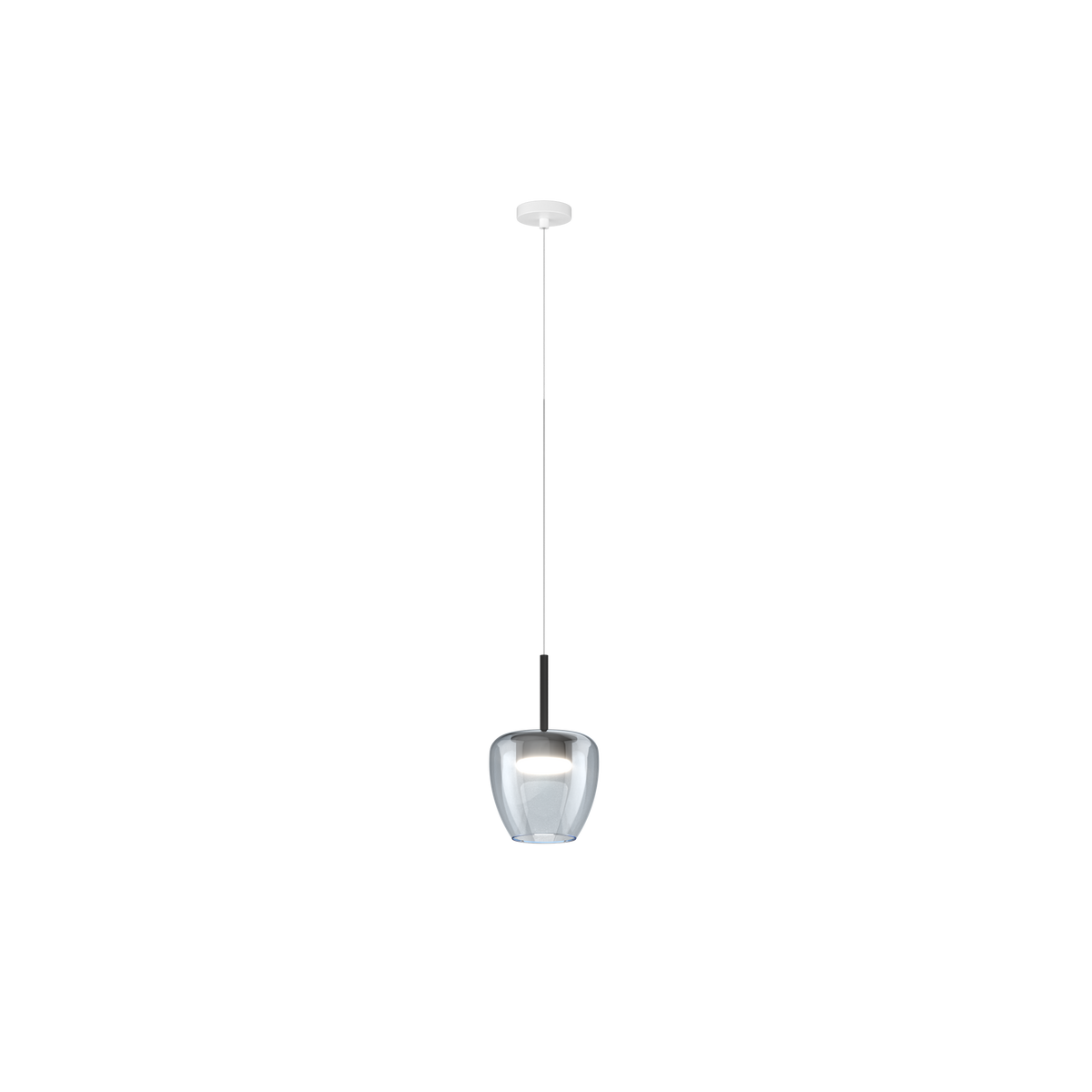 1236BI/SP-BL SOSP. BIANCO 1 LUCE VETRO PICCOLO BLU