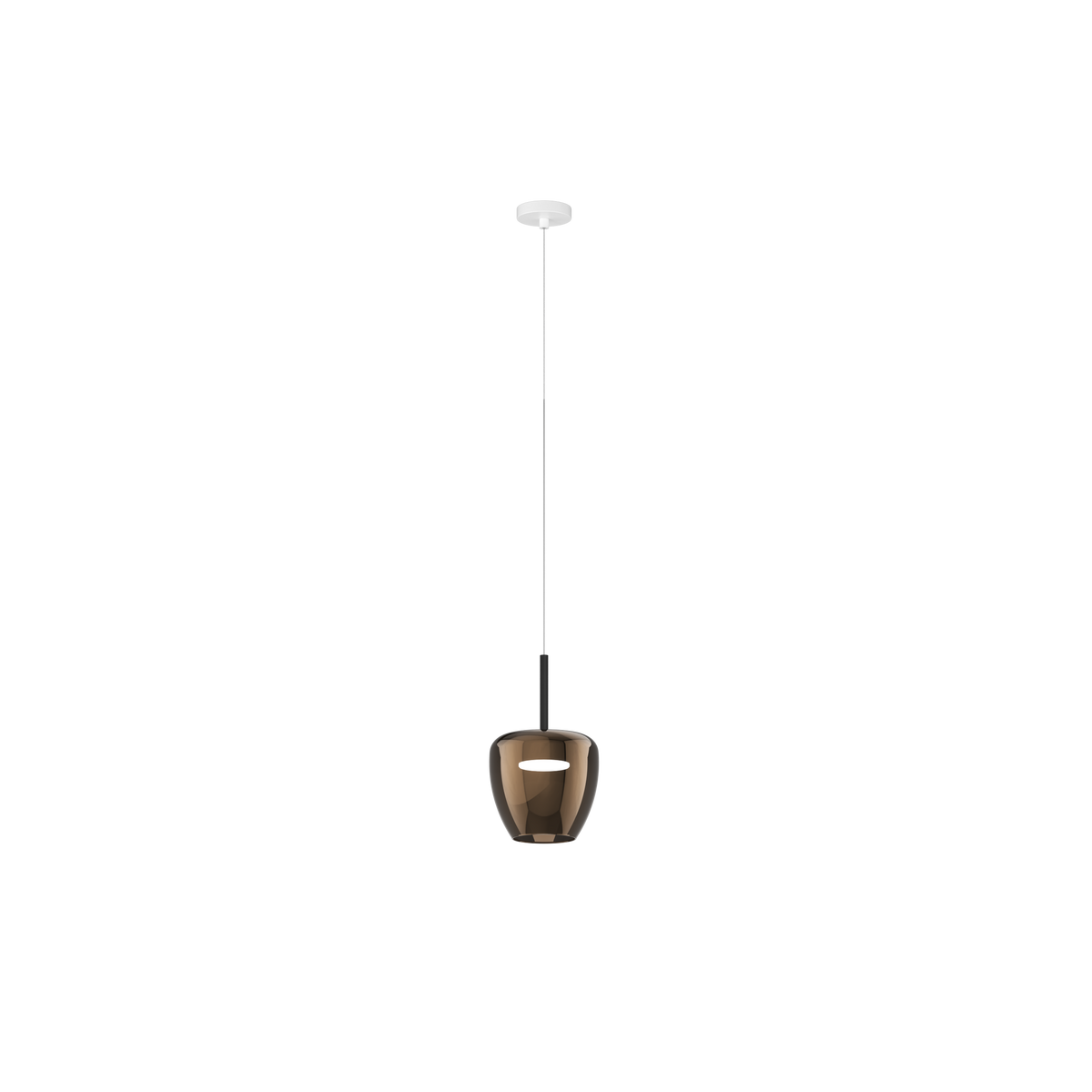 1236BI/SP-BR SOSP. BIANCO 1 LUCE VETRO PICCOLO BRONZO