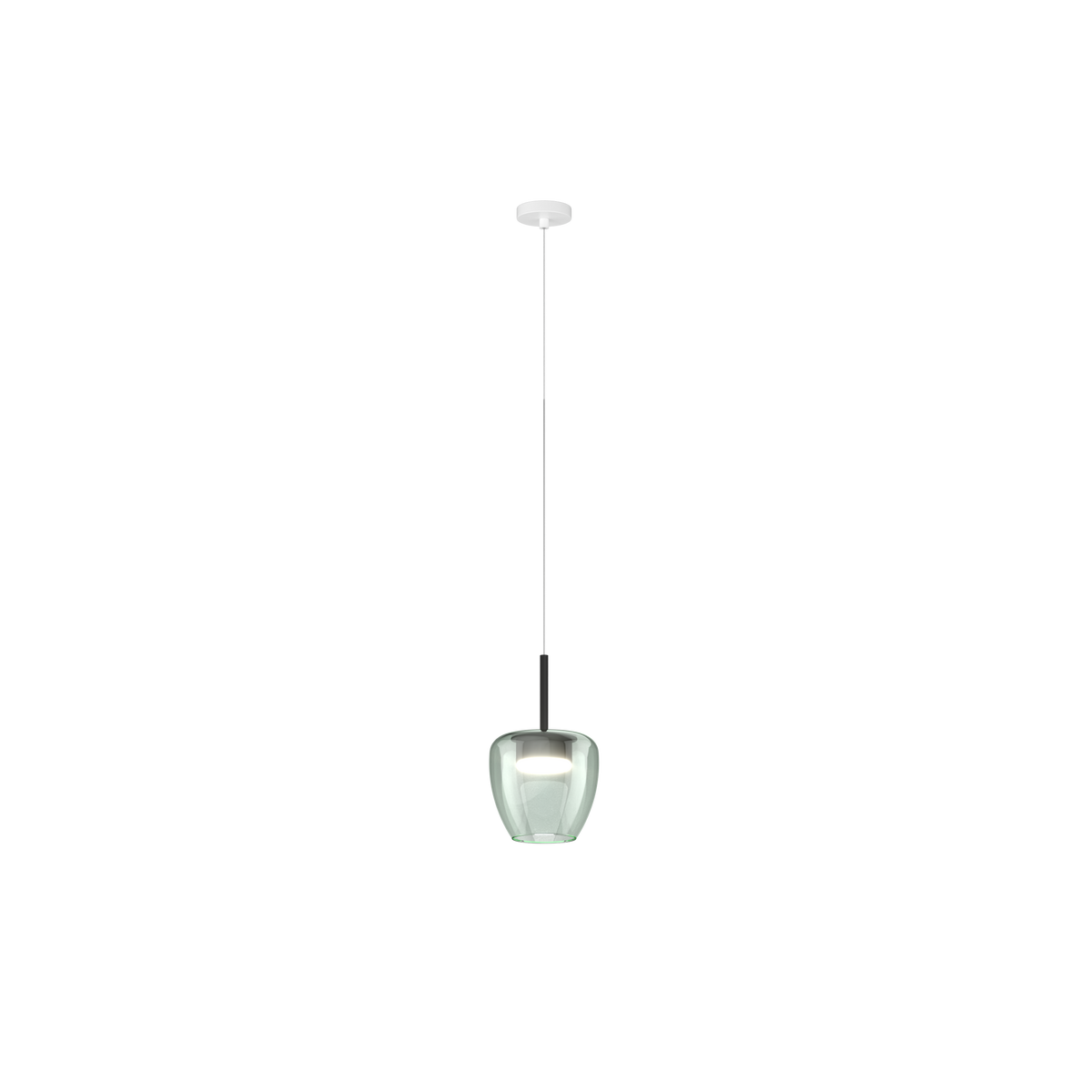 1236BI/SP-VE SOSP. BIANCO 1 LUCE VETRO PICCOLO VERDE
