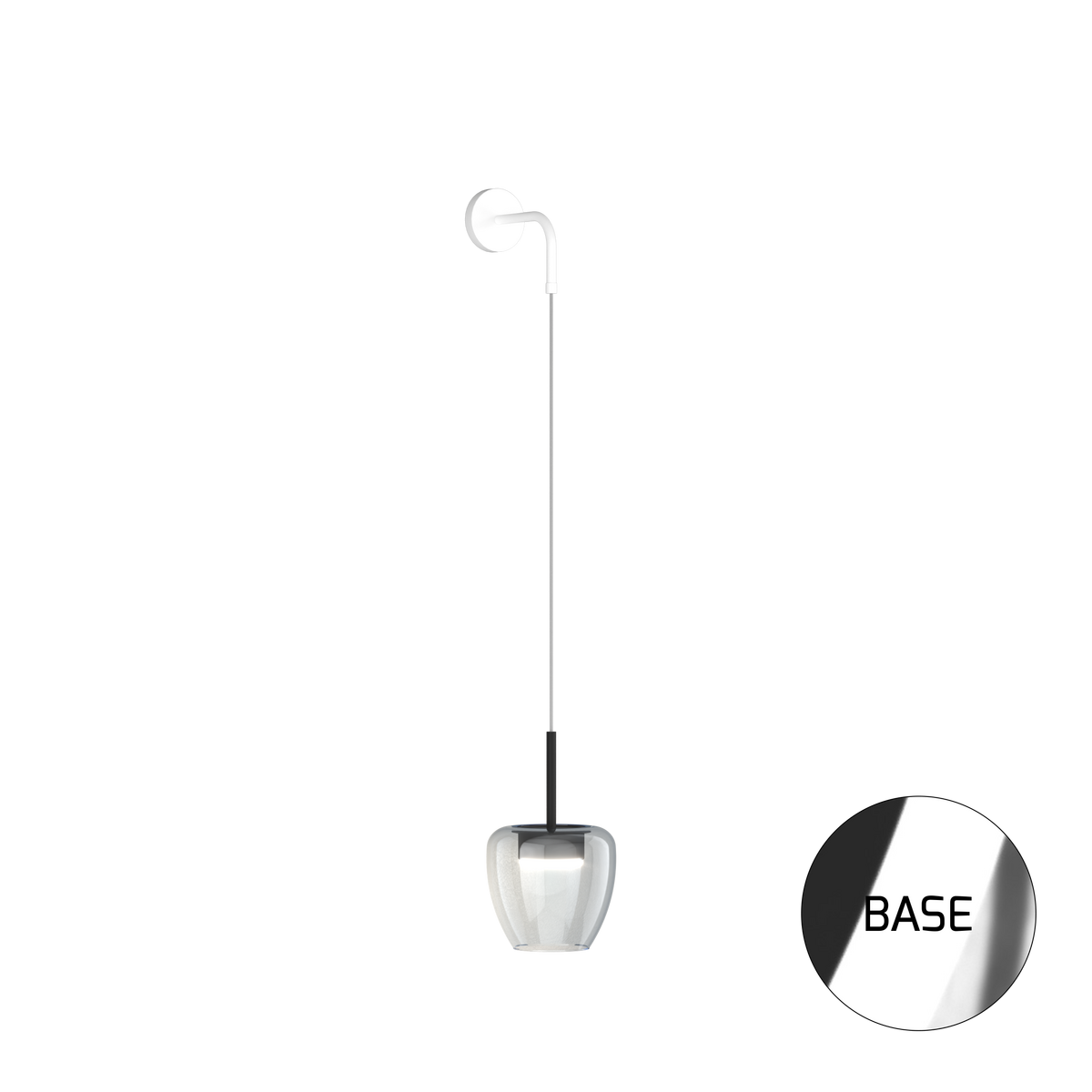 1236CR/A-BL APPLIQUE CROMO 1 LUCE VETRO PICCOLO BLU
