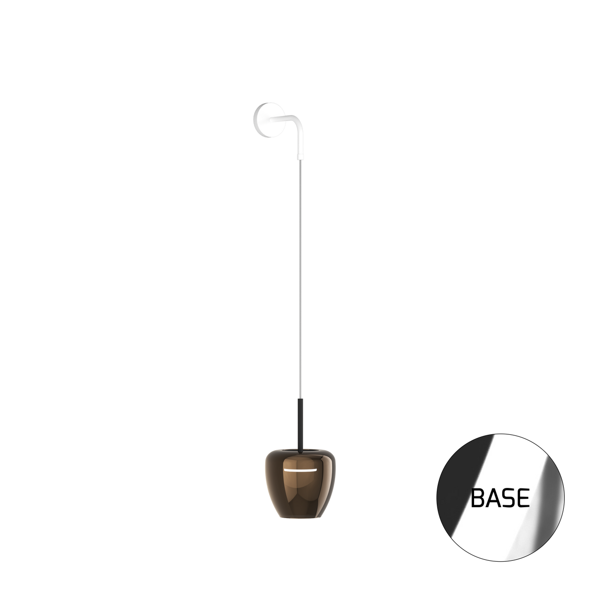 1236CR/A-BR APPLIQUE CROMO 1 LUCE VETRO PICCOLO BRONZO