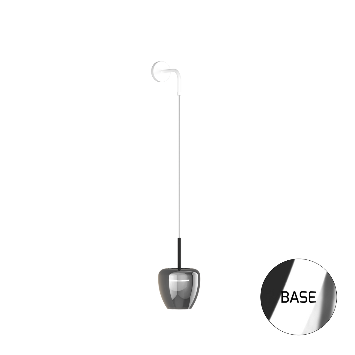1236CR/A-FU APPLIQUE CROMO 1 LUCE VETRO PICCOLO FUME