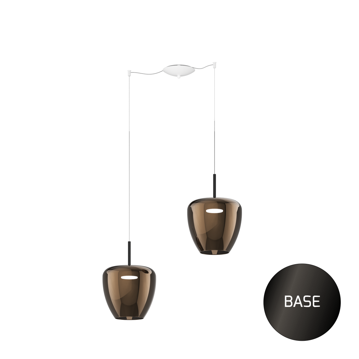 1236NB/S2 SG-BR SOSP. NEARLY BLACK 2 LUCI SPOSTABILE VETRI GRANDI BRONZO