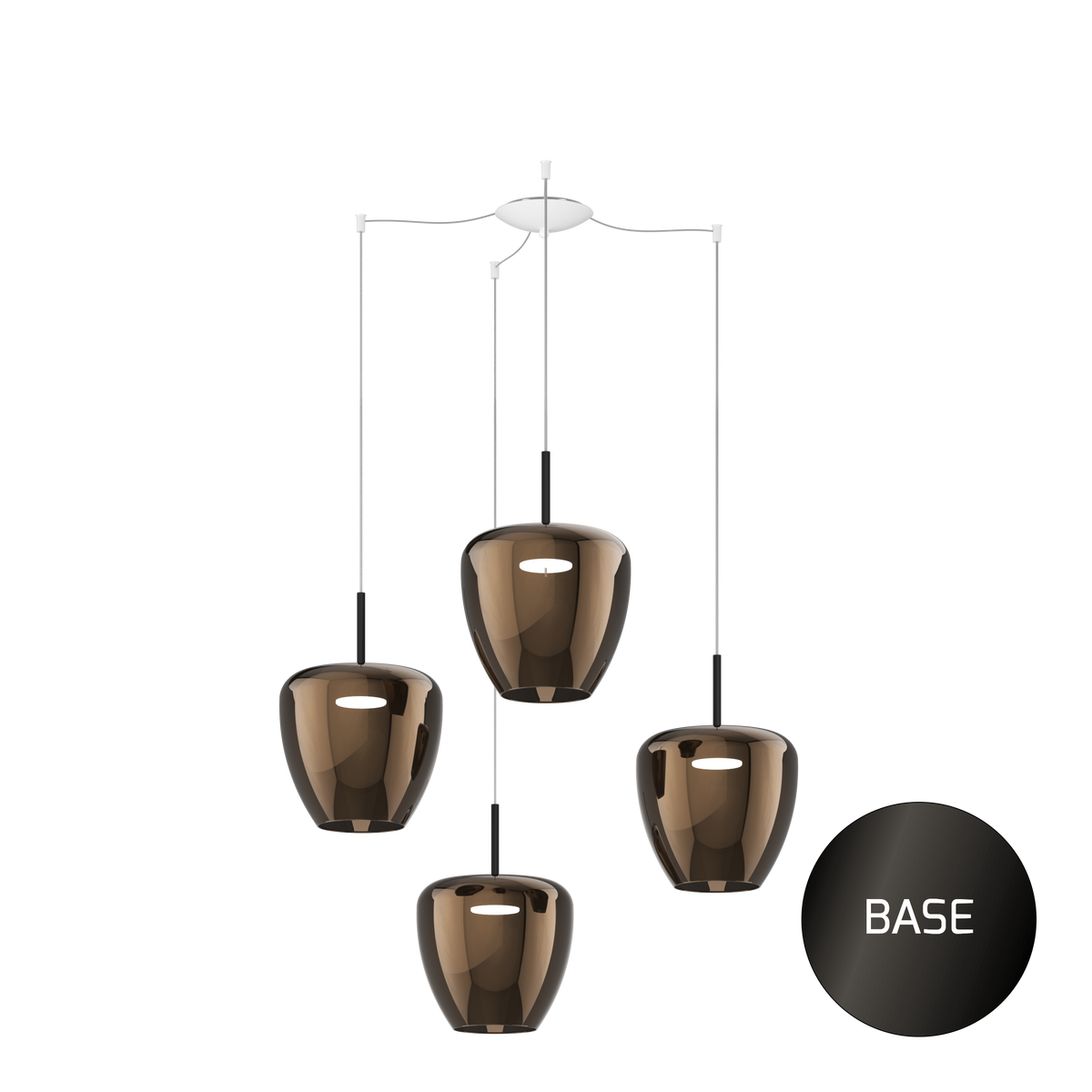 1236NB/S4 SG-BR SOSP. NEARLY BLACK 4 LUCI SPOSTABILE VETRI GRANDI BRONZO