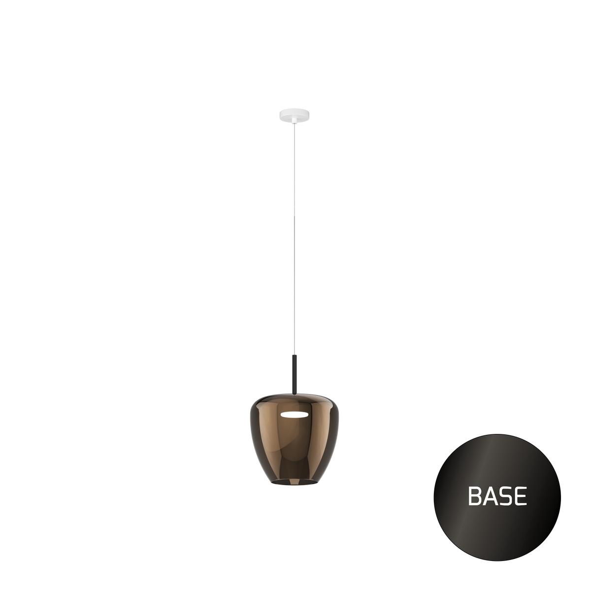 1236NB/SG-BR SOSP. NEARLY BLACK 1 LUCE VETRO GRANDE BRONZO