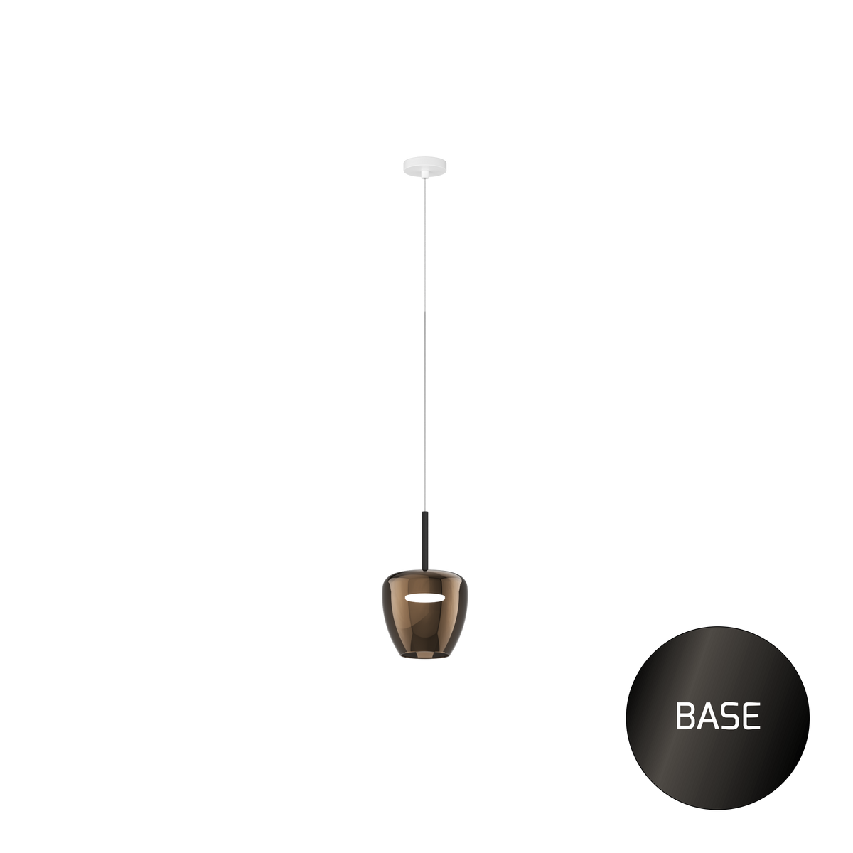 1236NB/SP-BR SOSP. NEARLY BLACK 1 LUCE VETRO PICCOLO BRONZO