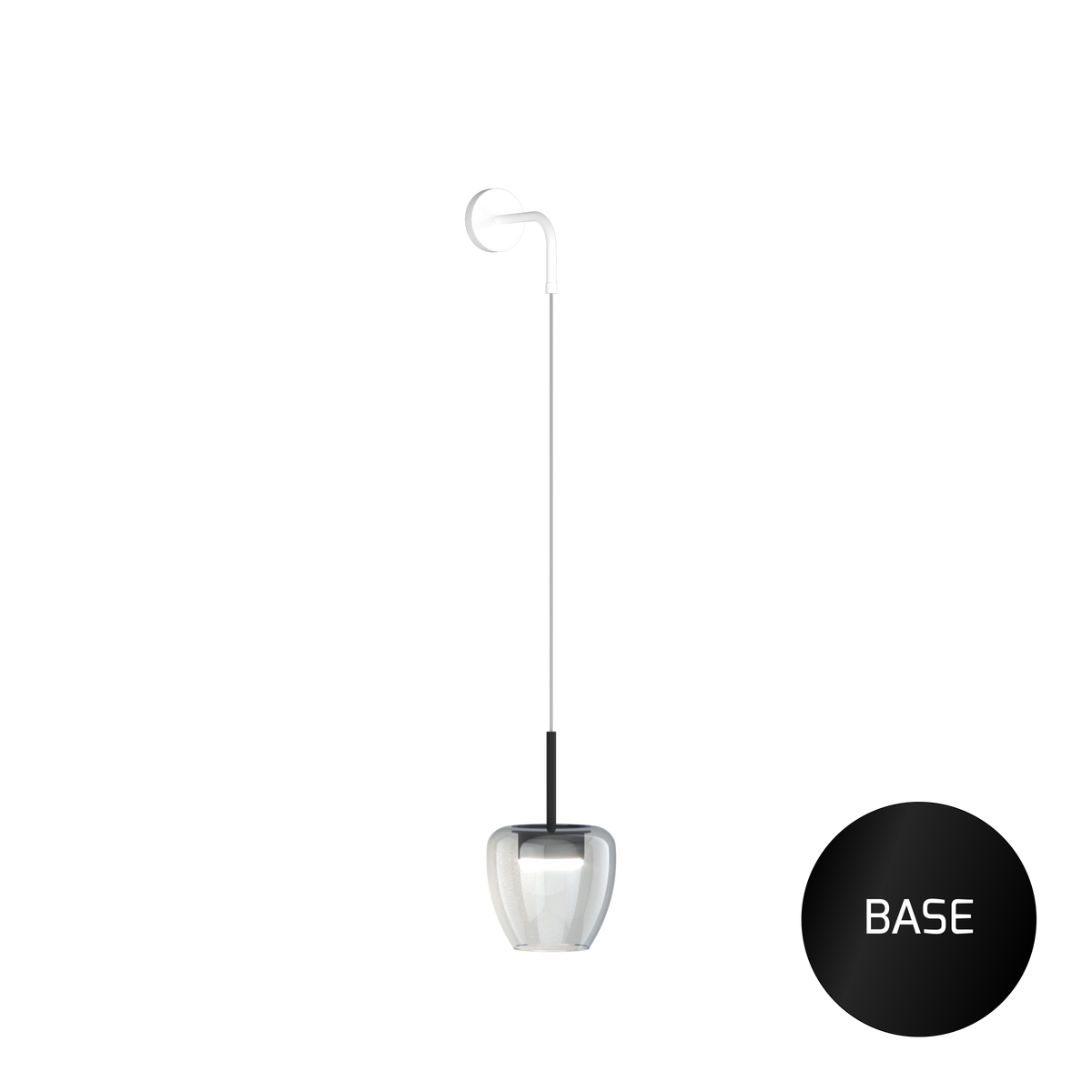 1236NE/A-BL APPLIQUE NERO 1 LUCE VETRO PICCOLO BLU