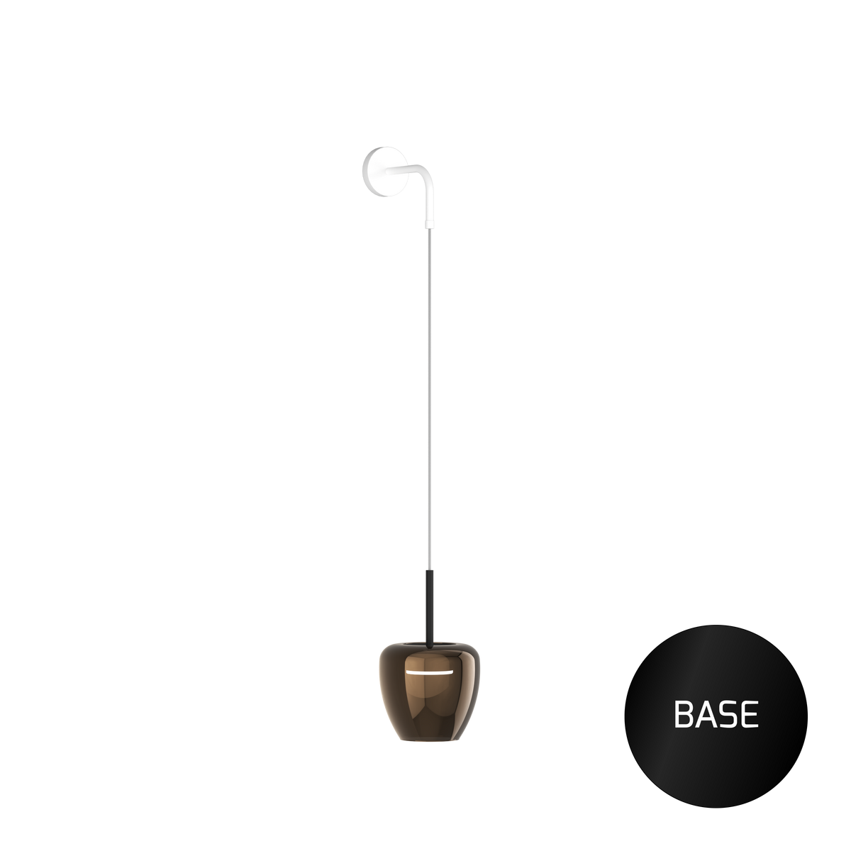 1236NE/A-BR APPLIQUE NERO 1 LUCE VETRO PICCOLO BRONZO
