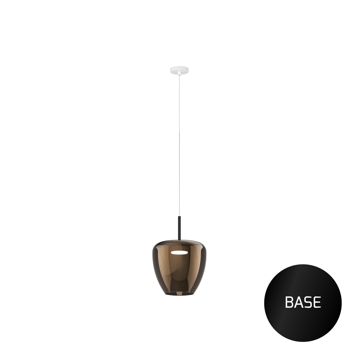 1236NE/SG-BR SOSP. NERO 1 LUCE VETRO GRANDE BRONZO