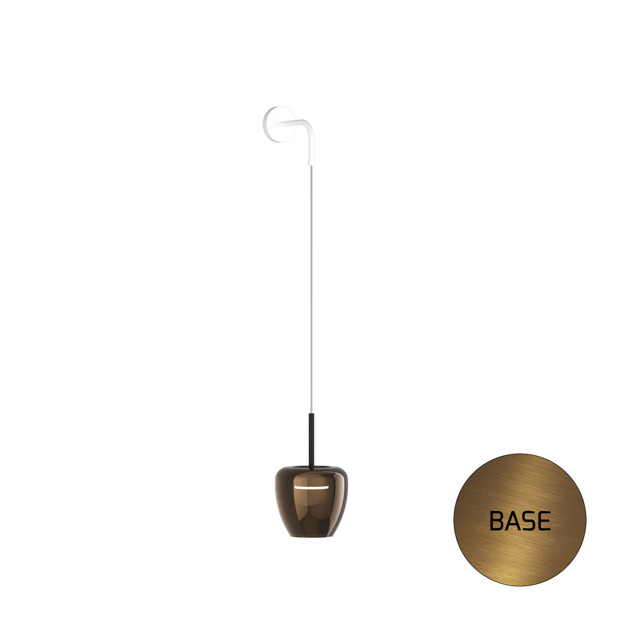 1236OS/A-BR APPLIQUE OTTONE SAT. 1 LUCE VETRO PICCOLO BRONZO