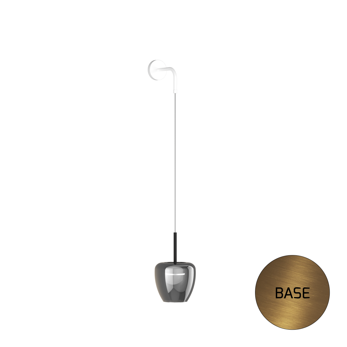 1236OS/A-FU APPLIQUE OTTONE SAT. 1 LUCE VETRO PICCOLO FUME
