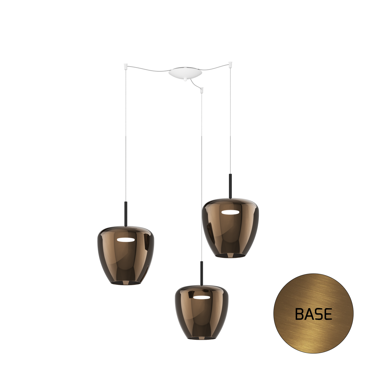 1236OS/S3 SG-BR SOSP. OTTONE SAT. 3 LUCI SPOSTABILE VETRI GRANDI BRONZO