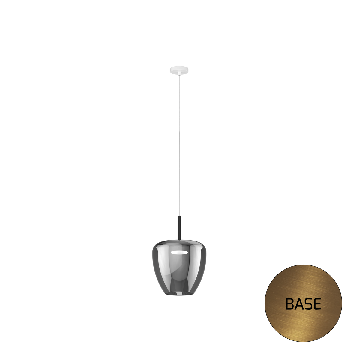 1236OS/SG-FU SOSP. OTTONE SAT. 1 LUCE VETRO GRANDE FUME