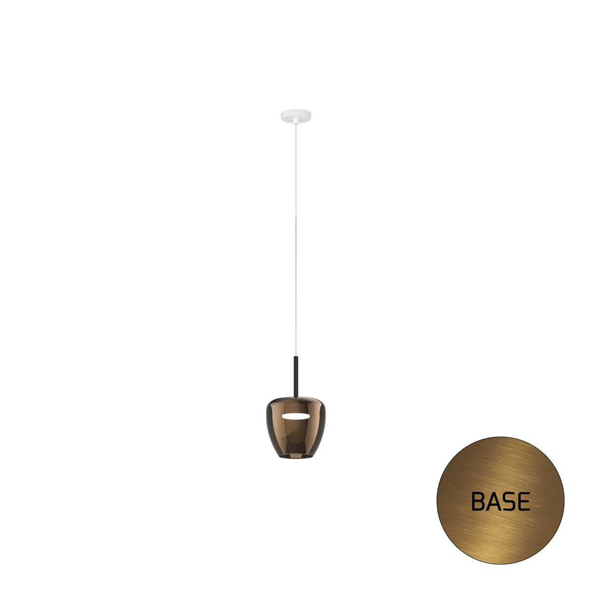 1236OS/SP-BR SOSP. OTTONE SAT. 1 LUCE VETRO PICCOLO BRONZO