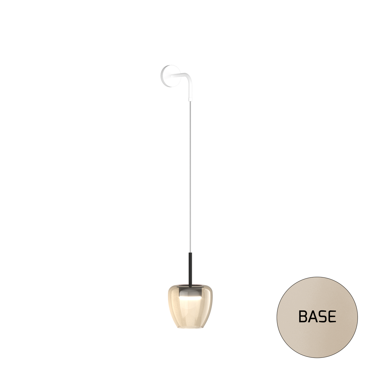 1236SA/A-AM APPLIQUE SABBIA 1 LUCE VETRO PICCOLO AMBRA