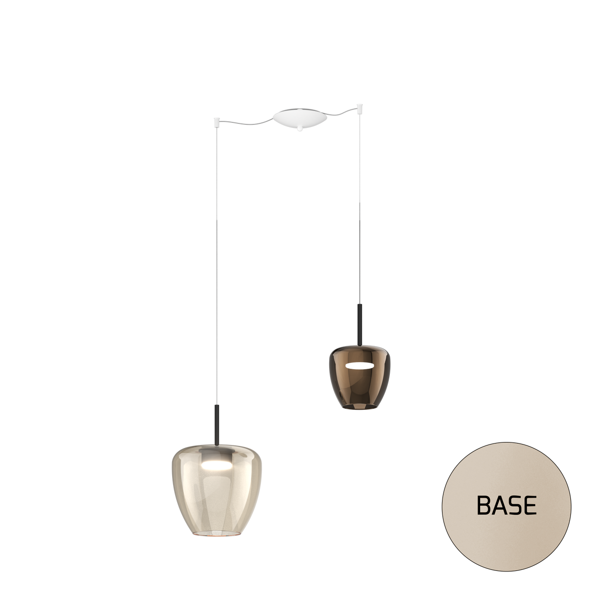1236SA/S2 SMIX-AB SOSP. SABBIA 2 LUCI SPOSTABILE VETRI (1 PICCOLO BRONZO + 1 GRANDE AMBRA)