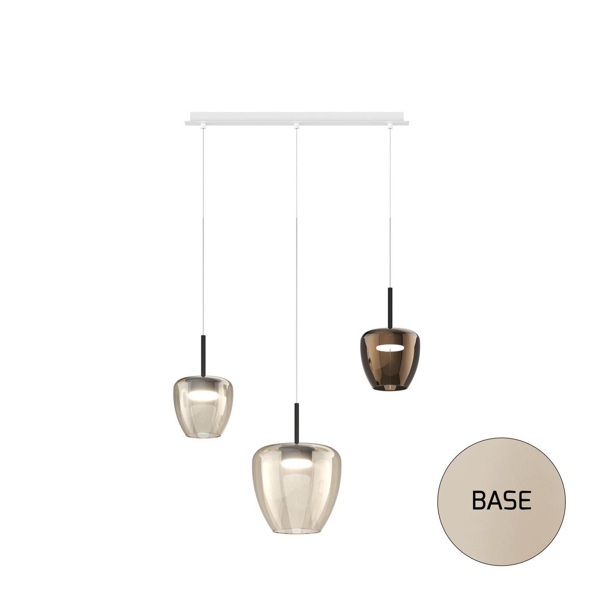 1236SA/S3 RMIX-AB SOSP. SABBIA 3 LUCI RETTANGOLARE VETRI (1 PICCOLO AMBRA + 1 PICCOLO BRONZO + 1 GRANDE AMBRA)