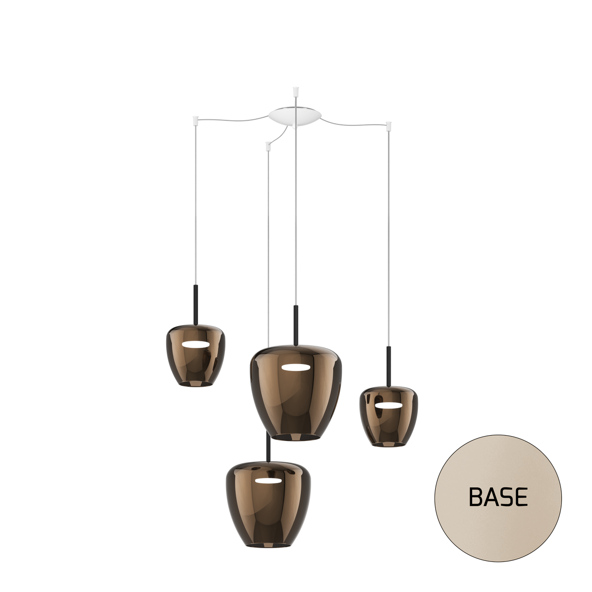 1236SA/S4 SMIX-BR SOSP. SABBIA 4 LUCI SPOSTABILE VETRI (2 PICCOLI + 2 GRANDI) TUTTI BRONZO