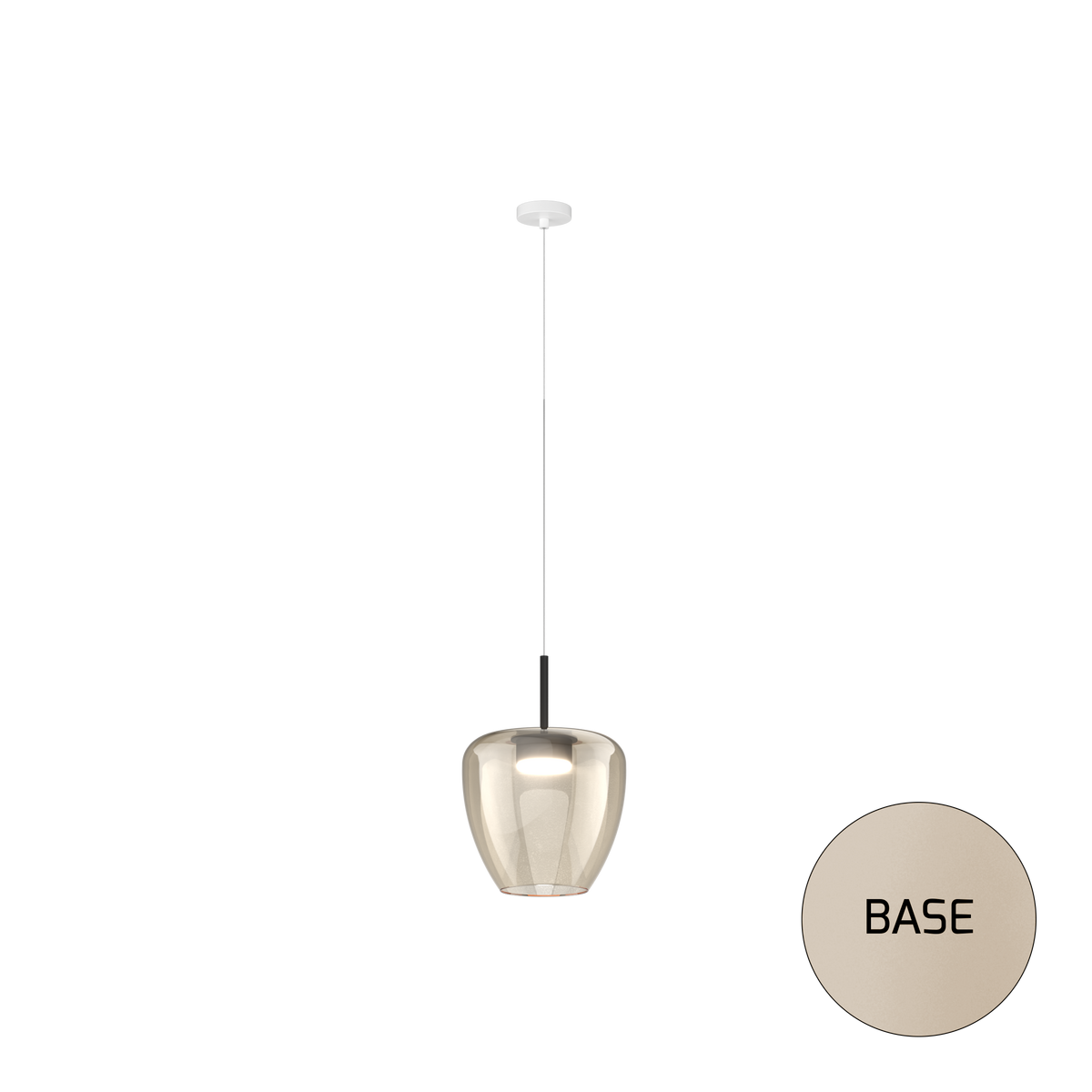 1236SA/SG-AM SOSP. SABBIA 1 LUCE VETRO GRANDE AMBRA