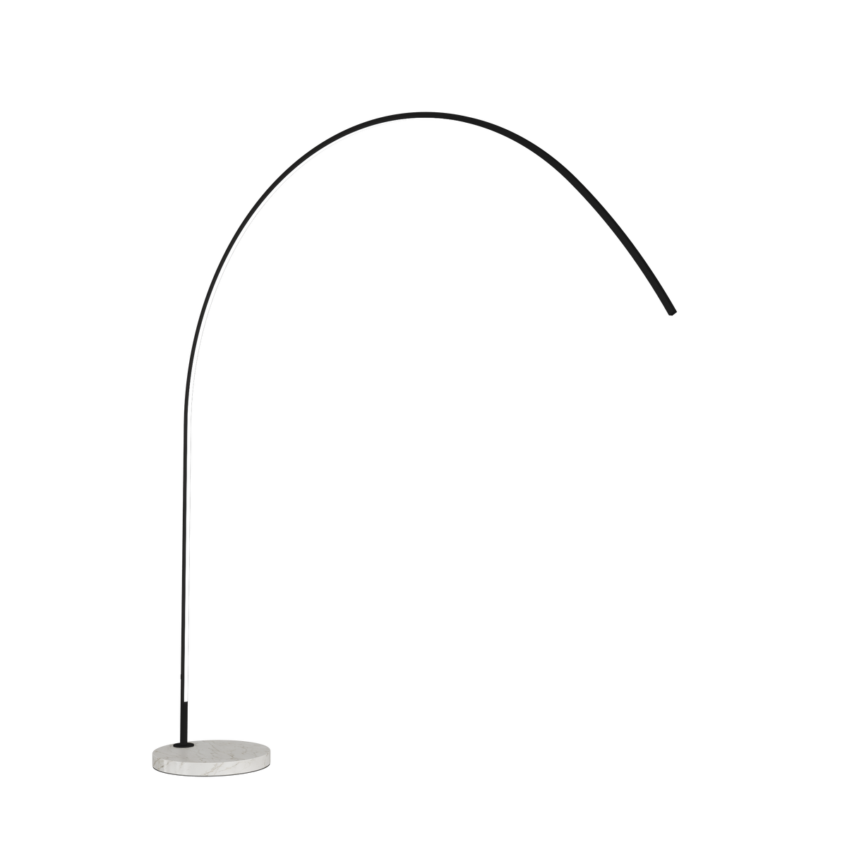 1239/B3LD-NE VERY PIANTANA 1239 TUBO CURVO ELETTRIFICATO NERO E BASE PIANA BIANCO