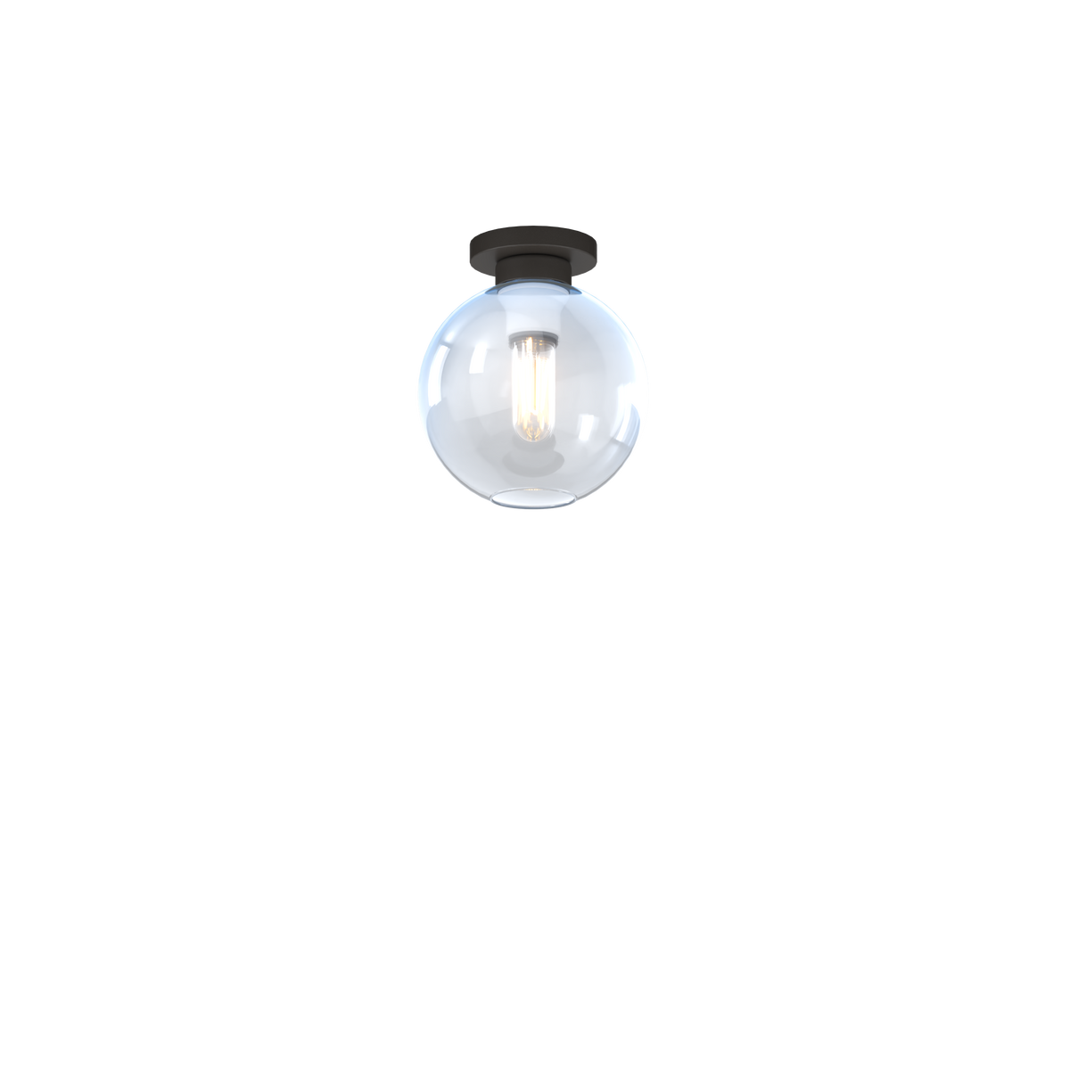 1240NB/PL1-BL L-LINE PLAFONIERA NEARLY BLACK 1 LUCE VETRO BLU