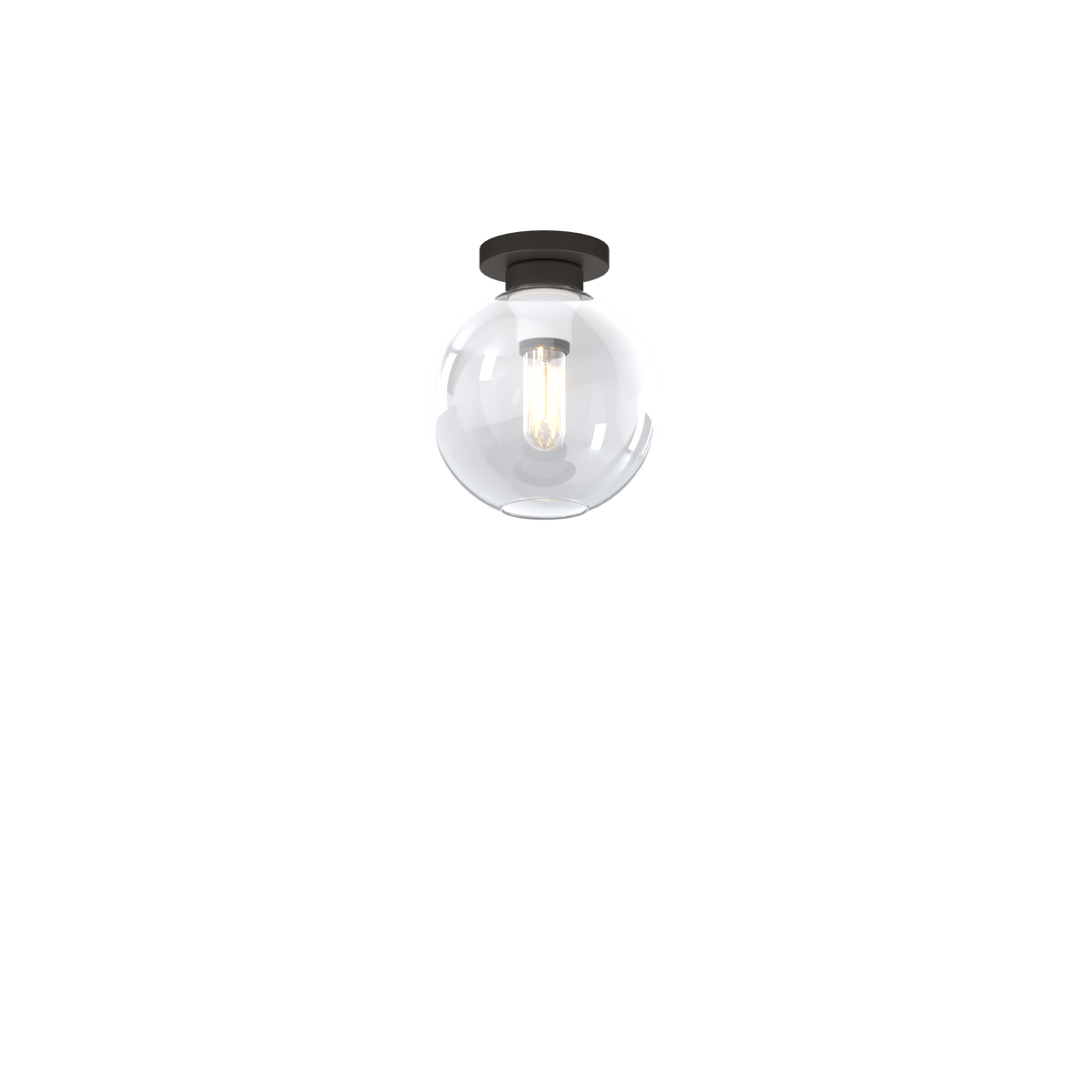 1240NB/PL1-TR L-LINE PLAFONIERA NEARLY BLACK 1 LUCE VETRO TRASPARENTE