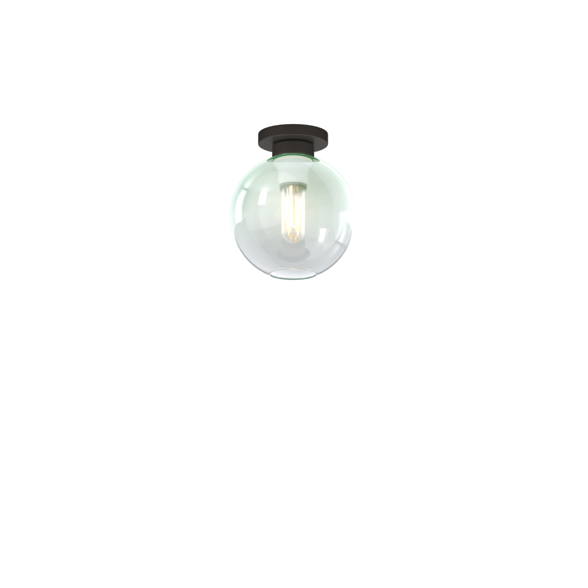 1240NB/PL1-VE L-LINE PLAFONIERA NEARLY BLACK 1 LUCE VETRO VERDE