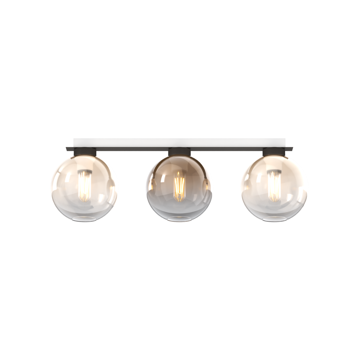 1240NB/PL3 R-AB L-LINE PLAFONIERA NEARLY BLACK 3 LUCI RETTANGOLARE VETRI 2X AMBRA + 1X BRONZO