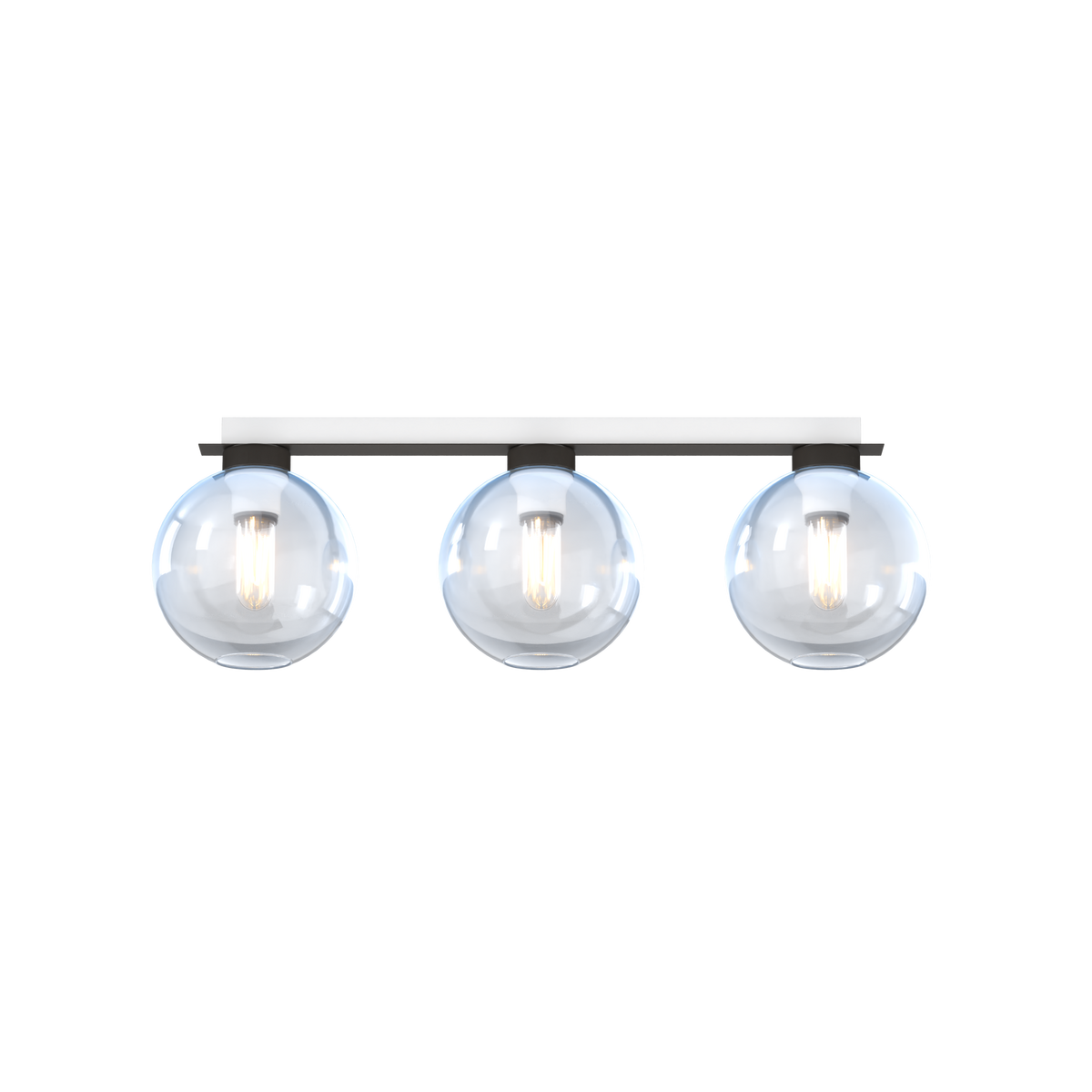 1240NB/PL3 R-BL L-LINE PLAFONIERA NEARLY BLACK 3 LUCI RETTANGOLARE VETRI BLU