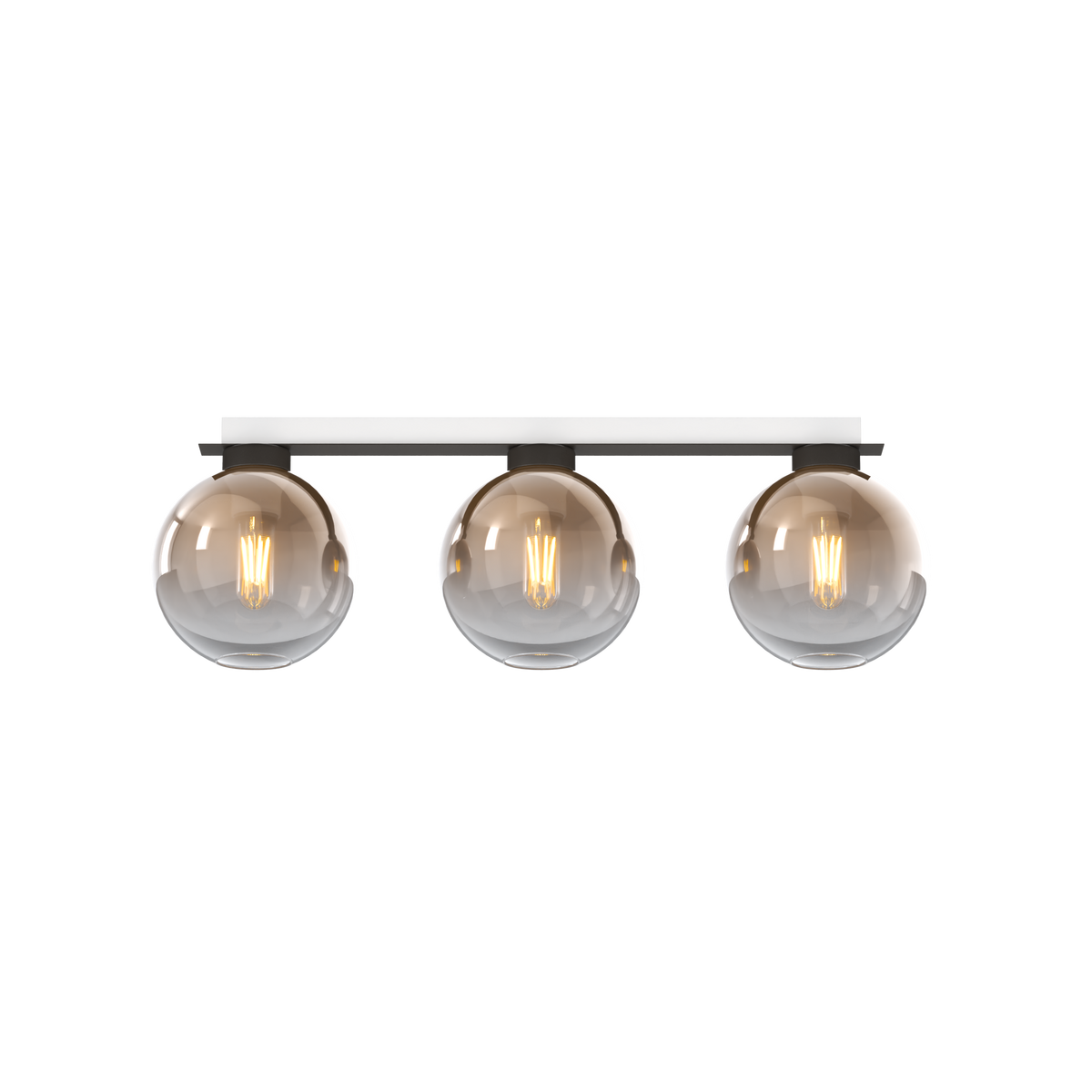 1240NB/PL3 R-BR L-LINE PLAFONIERA NEARLY BLACK 3 LUCI RETTANGOLARE VETRI BRONZO