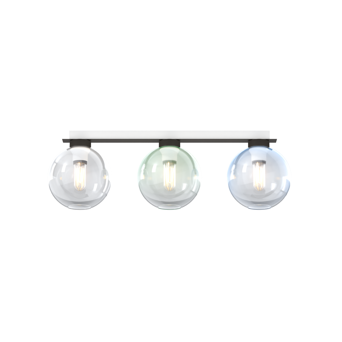 1240NB/PL3 R-MP L-LINE PLAFONIERA NEARLY BLACK 3 LUCI RETTANGOLARE VETRI 1X AMBRA + 1X VERDE + 1X BLU