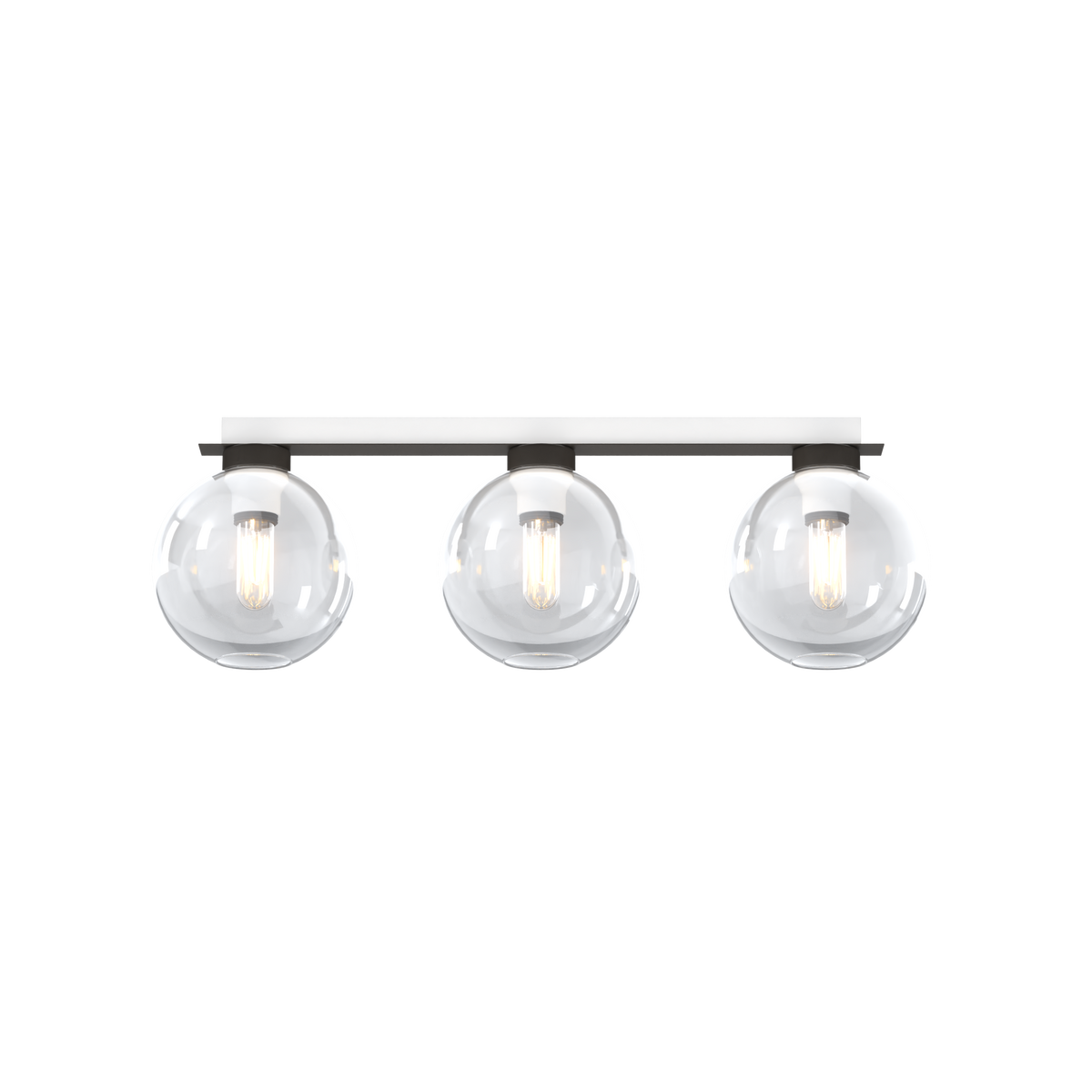 1240NB/PL3 R-TR L-LINE PLAFONIERA NEARLY BLACK 3 LUCI RETTANGOLARE VETRI TRASPARENTE