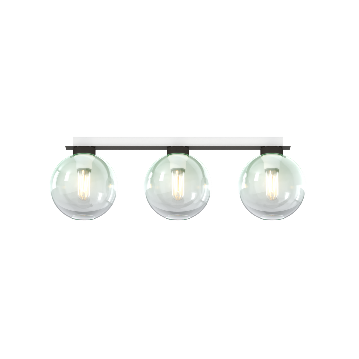 1240NB/PL3 R-VE L-LINE PLAFONIERA NEARLY BLACK 3 LUCI RETTANGOLARE VETRI VERDE