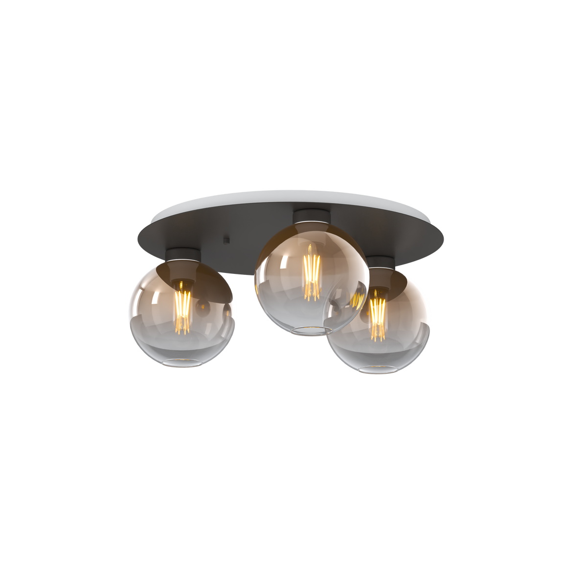 1240NB/PL3 T-BR L-LINE PLAFONIERA NEARLY BLACK 3 LUCI TONDO VETRI BRONZO
