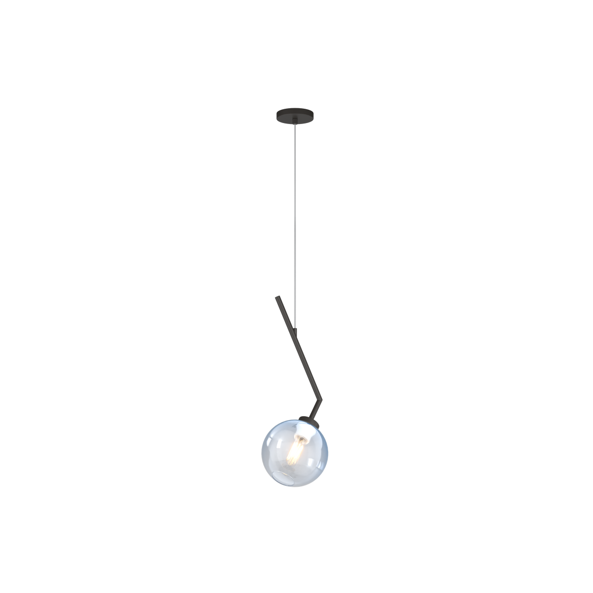 1240NB/S1-BL L-LINE SOSP. NEARLY BLACK 1 LUCE VETRO BLU