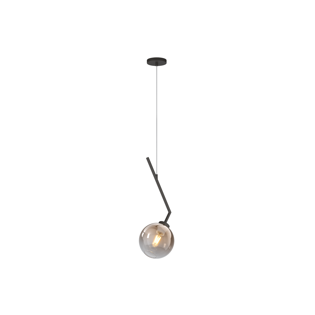 1240NB/S1-BR L-LINE SOSP. NEARLY BLACK 1 LUCE VETRO BRONZO