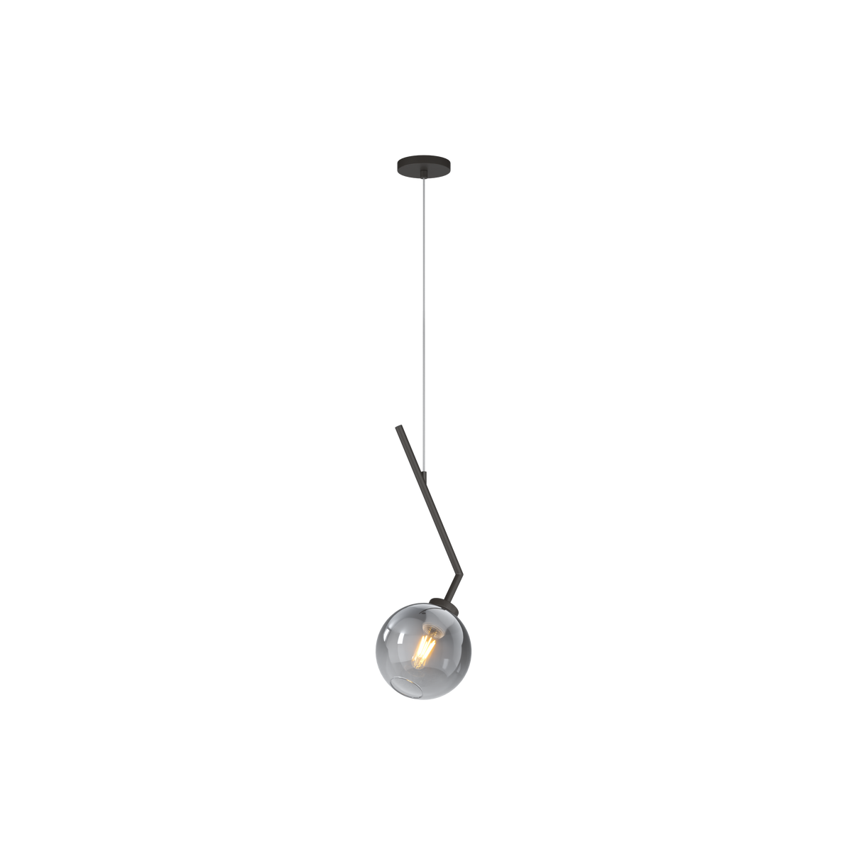 1240NB/S1-FU L-LINE SOSP. NEARLY BLACK 1 LUCE VETRO FUME