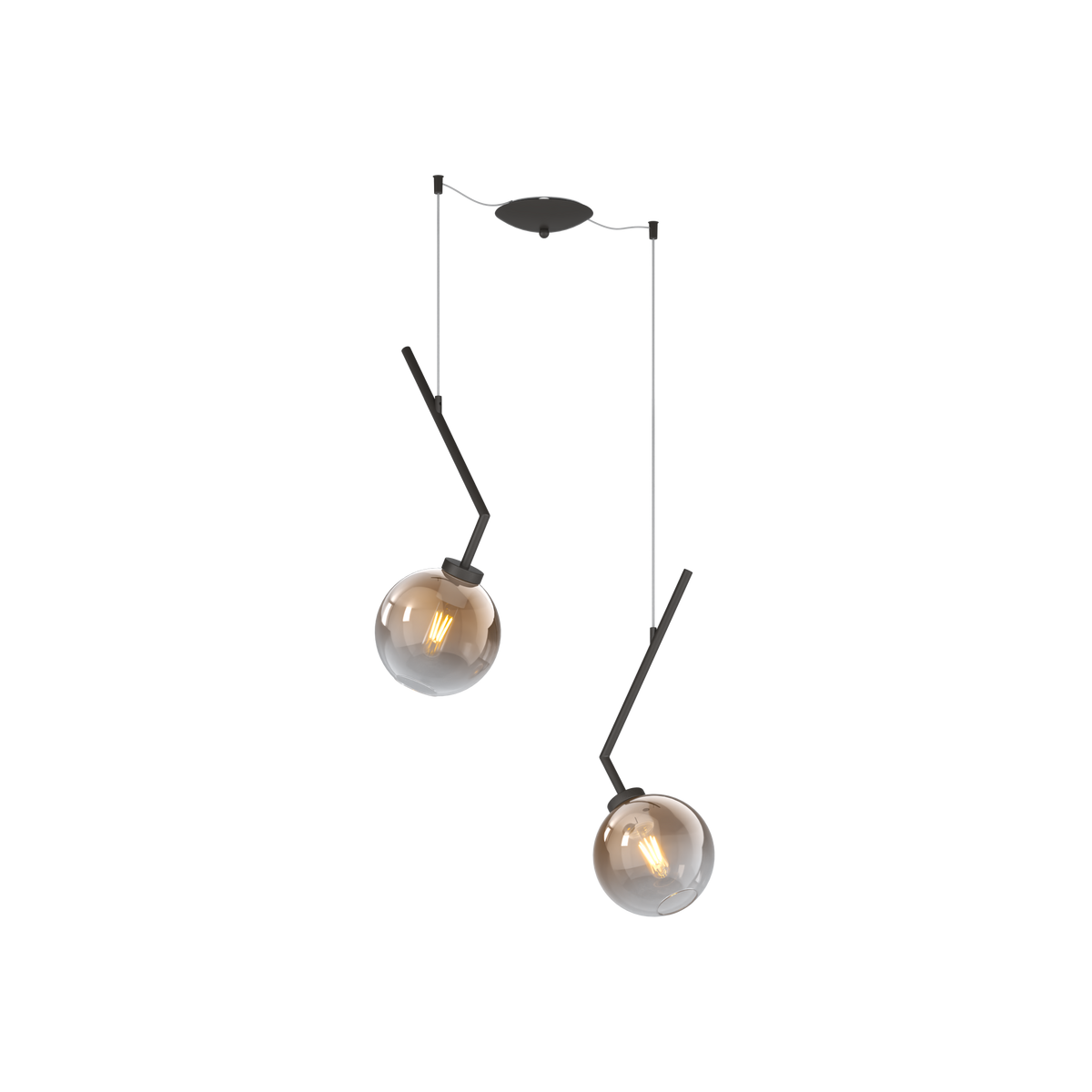 1240NB/S2 S-BR L-LINE SOSP. NEARLY BLACK 2 LUCI SPOSTABILE VETRI BRONZO