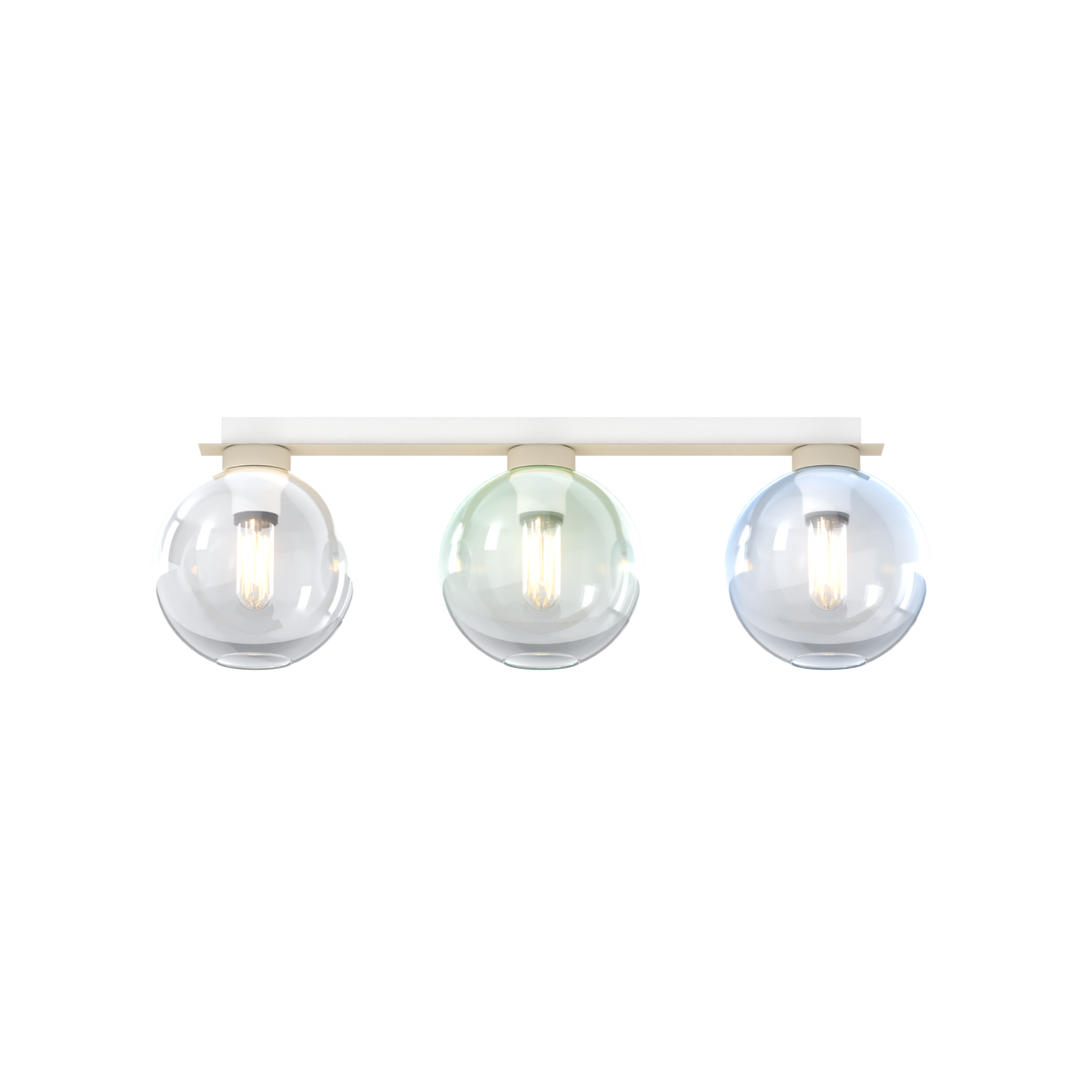 1240SA/PL3 R-MP L-LINE PLAFONIERA SABBIA 3 LUCI RETTANGOLARE VETRI 1X AMBRA + 1X VERDE + 1X BLU