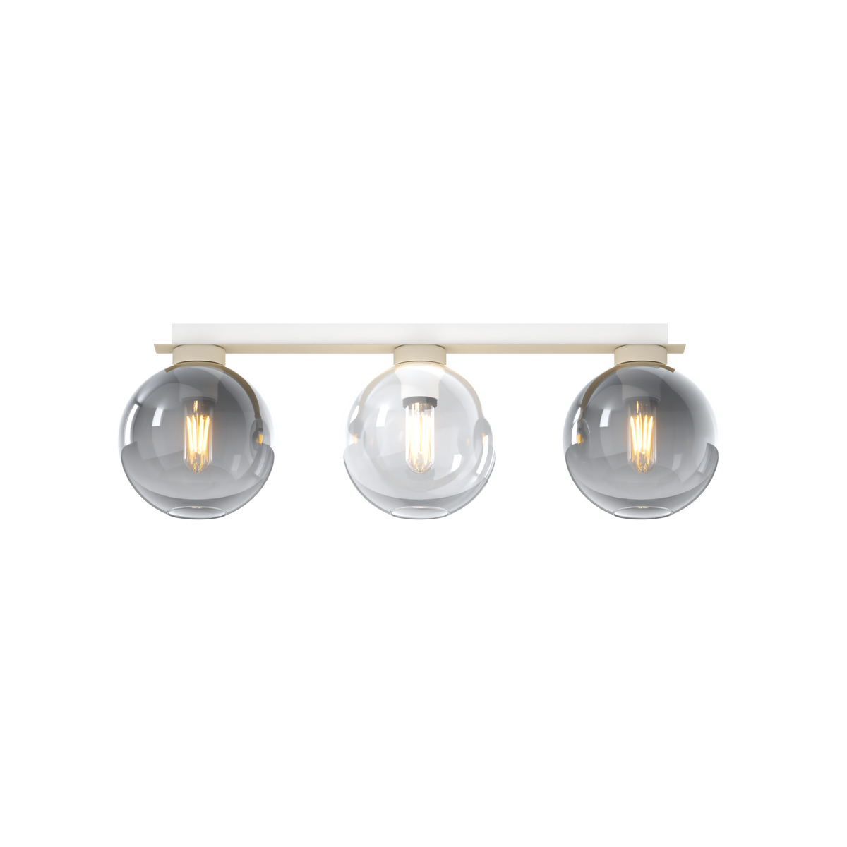 1240SA/PL3 R-TF L-LINE PLAFONIERA SABBIA 3 LUCI RETTANGOLARE VETRI 1X TRASPERENTE + 2X FUME