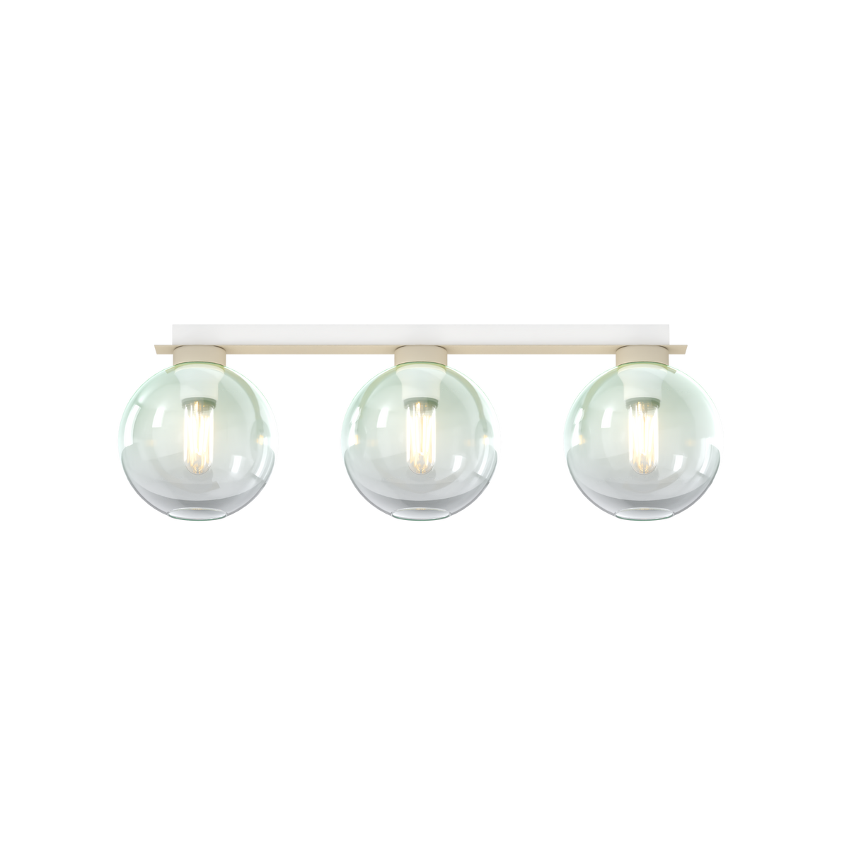 1240SA/PL3 R-VE L-LINE PLAFONIERA SABBIA 3 LUCI RETTANGOLARE VETRI VERDE